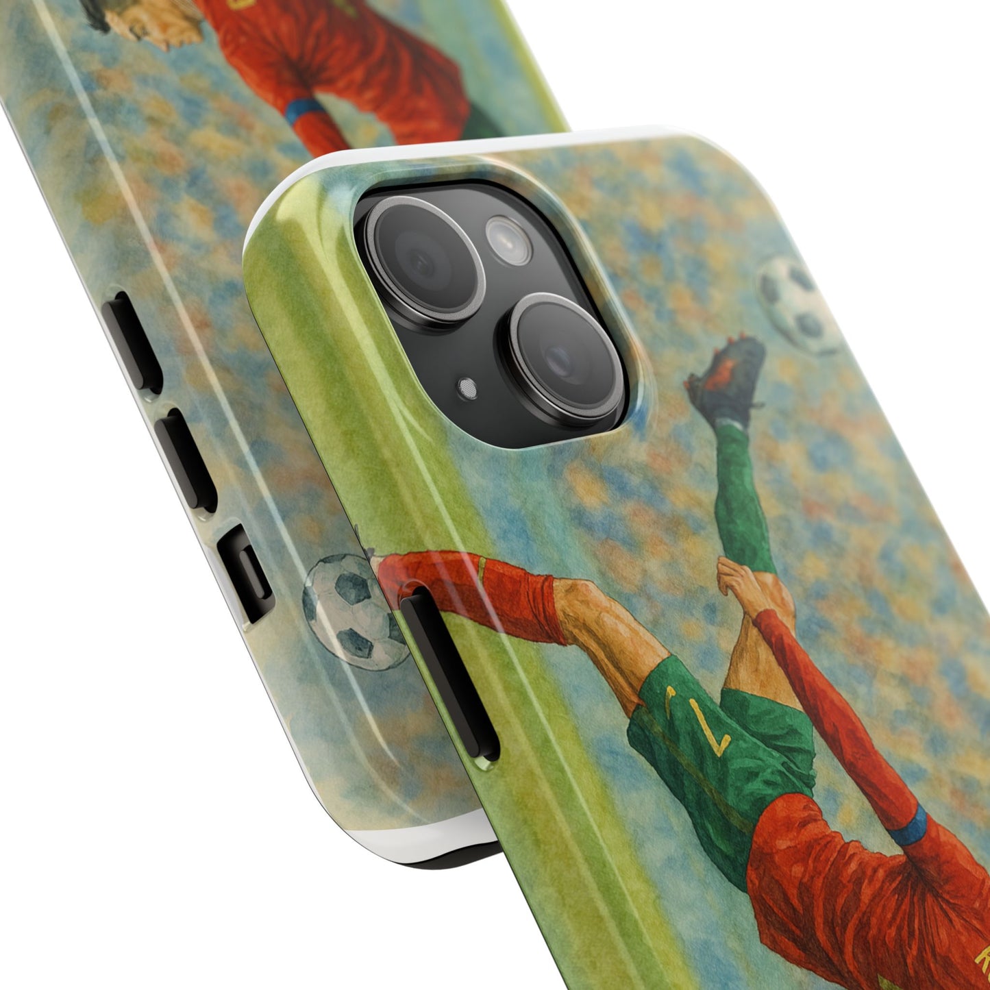 Ronaldo Watercolor iPhone Case, Soccer Player Gift, Sports Fan Accessory, Protective Phone Cover, Athlete Fan Merch